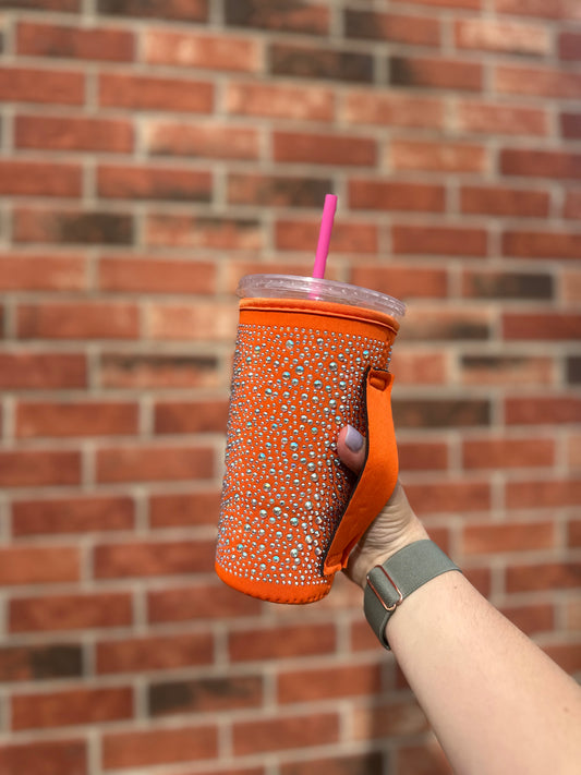 ORANGE | RHINESTONE TEA KOOZIE