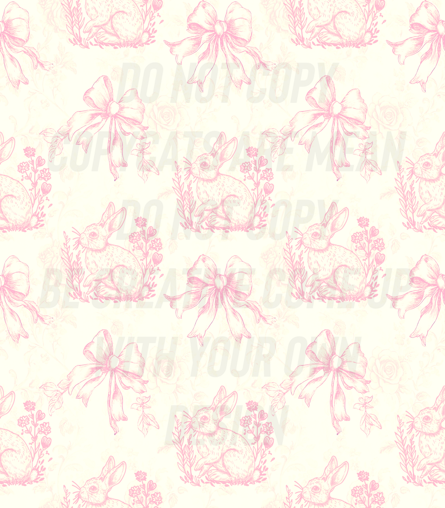Pink Chinoiserie Bunnys (Tea Cup Sized