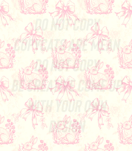 Pink Chinoiserie Bunnys (Tea Cup Sized