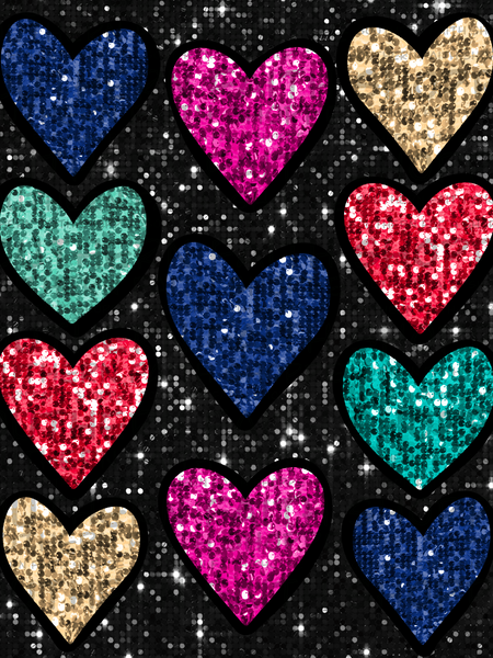 Glitter hearts  (Tea Cup Sized)
