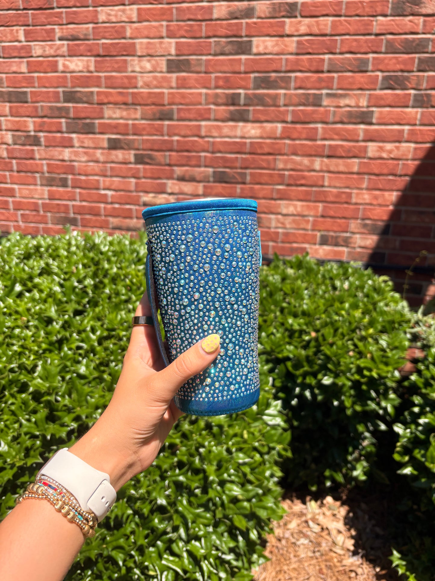 METALLIC ROYAL | RHINESTONE TEA KOOZIE