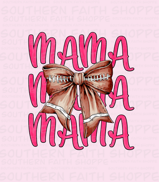 Mama football bow (Tea Cup Sized)