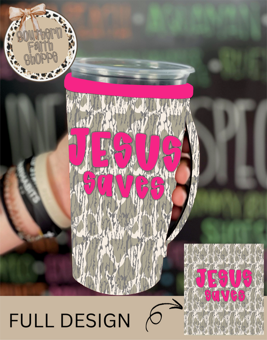 JESUS SAVES | TEA KOOZIE