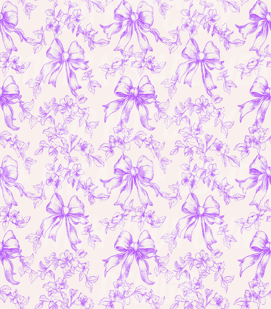Lavender Toile w/bows (Tea Cup Sized)