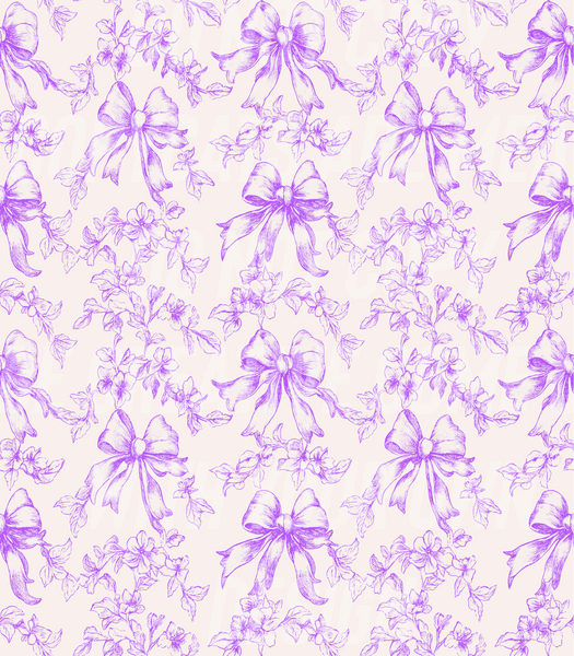 Lavender Toile w/bows (Tea Cup Sized)