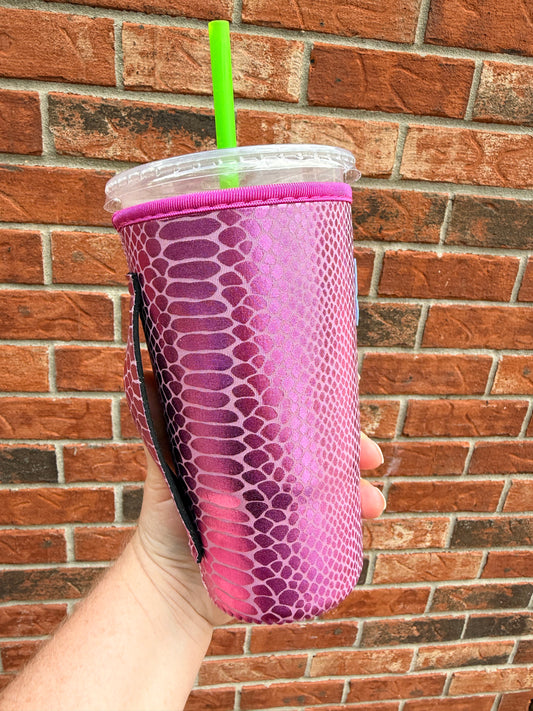 ELECTRIC PINK SNAKESKIN | METALLIC 32oz KOOZIE