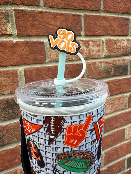 Go Vols Straw Topper 10mm (10 pack)