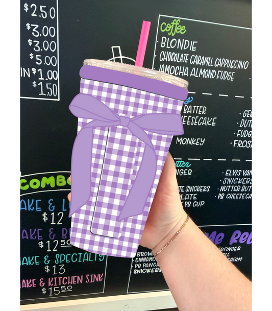 Purple Gingham | RIBBON TEA KOOZIE