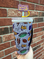 Geaux Tigers Straw Topper 10mm (10 pack)