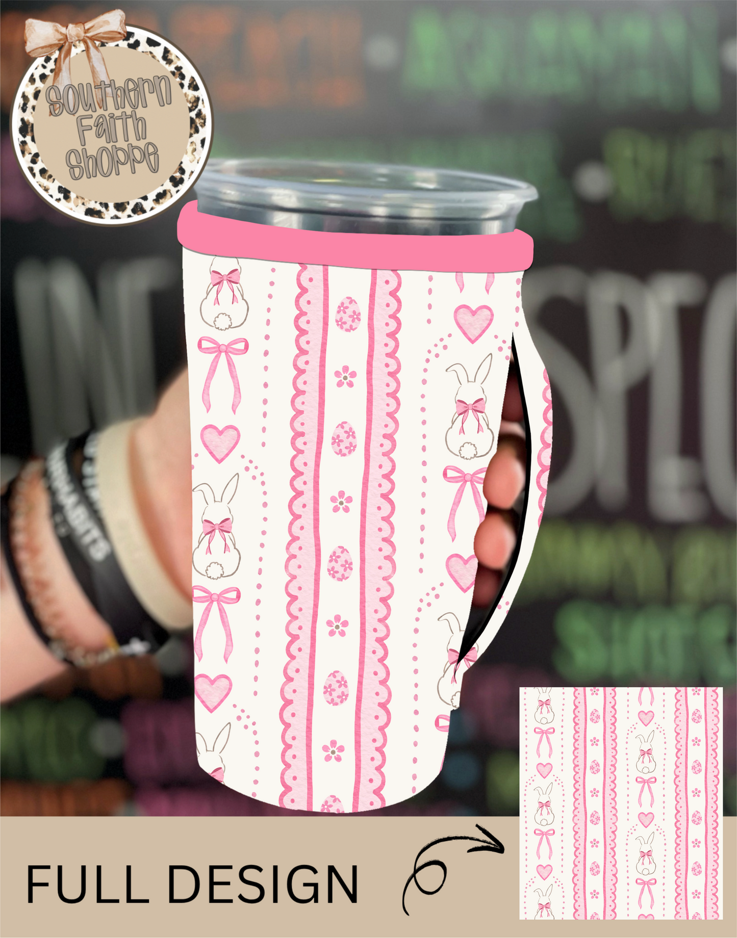 PINK BUNNY & BOWS   | TEA SIZED 32oz