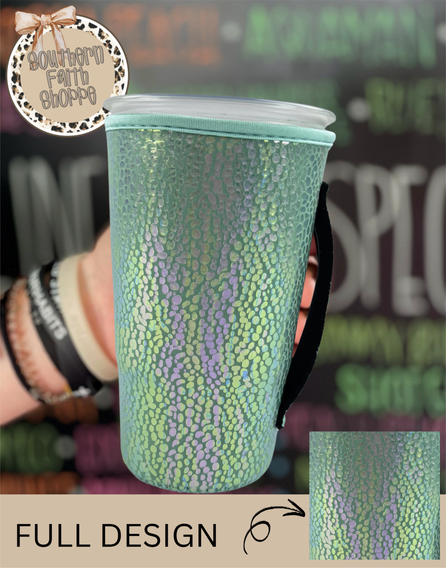 MINT | METALLIC TEA KOOZIE