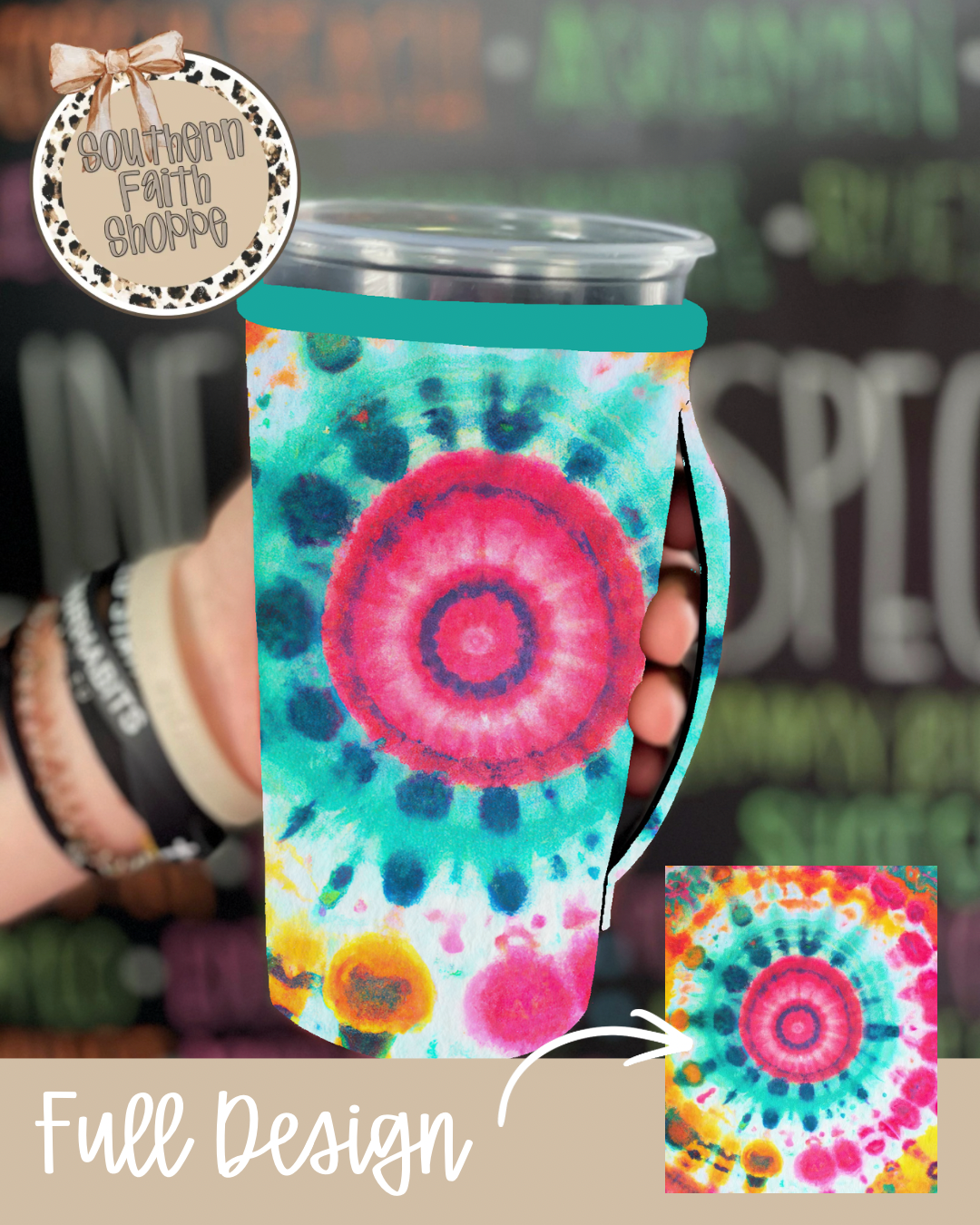 TIE DYE SWIRL ( TEAL PINK COMBO )  | 32oz KOOZIE