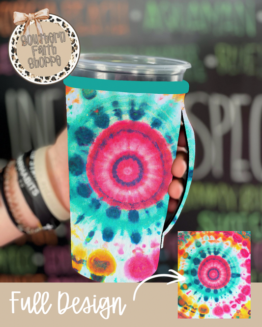 TIE DYE SWIRL ( TEAL PINK COMBO )  | 32oz KOOZIE