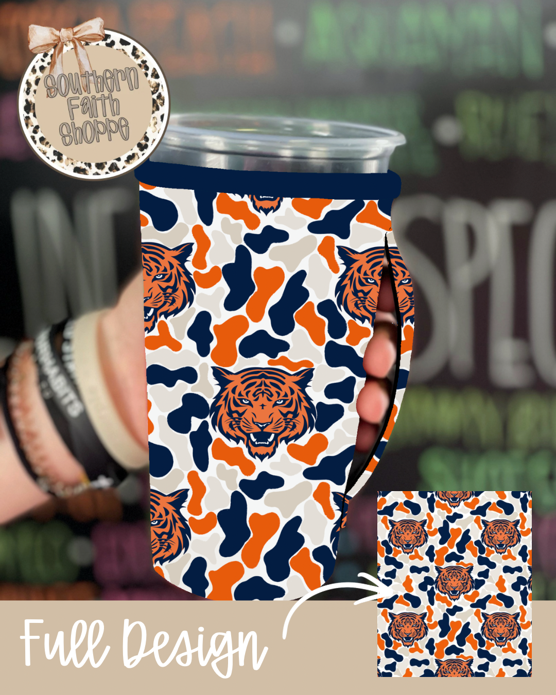 ORANGE+NAVY CAMO | 32oz KOOZIE