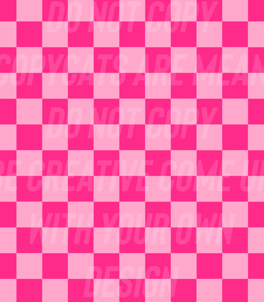 Pink Checkers (Tea Cup Sized)