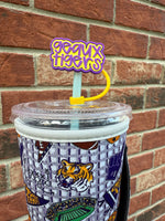Geaux Tigers Straw Topper 10mm (10 pack)
