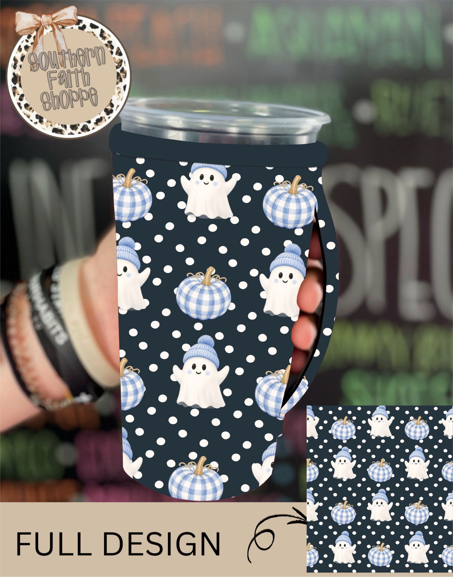 BLUE BOO PUMPKINS | 32oz KOOZIE