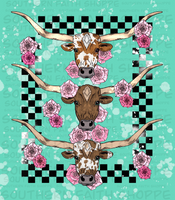 Longhorns with roses (Tea Cup Sized)