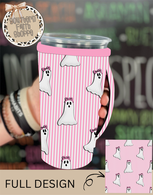 PINK STRIPED GHOST | 32oz KOOZIE