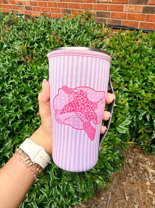 PINK STRIPE DUCK| 32oz KOOZIE