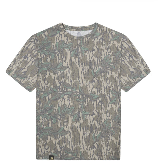 LIGHT WASH GREEN LEAF CAMO CUSTOMIZED | T-SHIRT