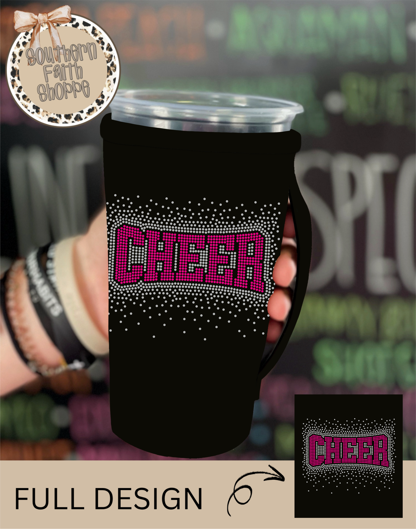 CHEER | RHINESTONE 32oz KOOZIE