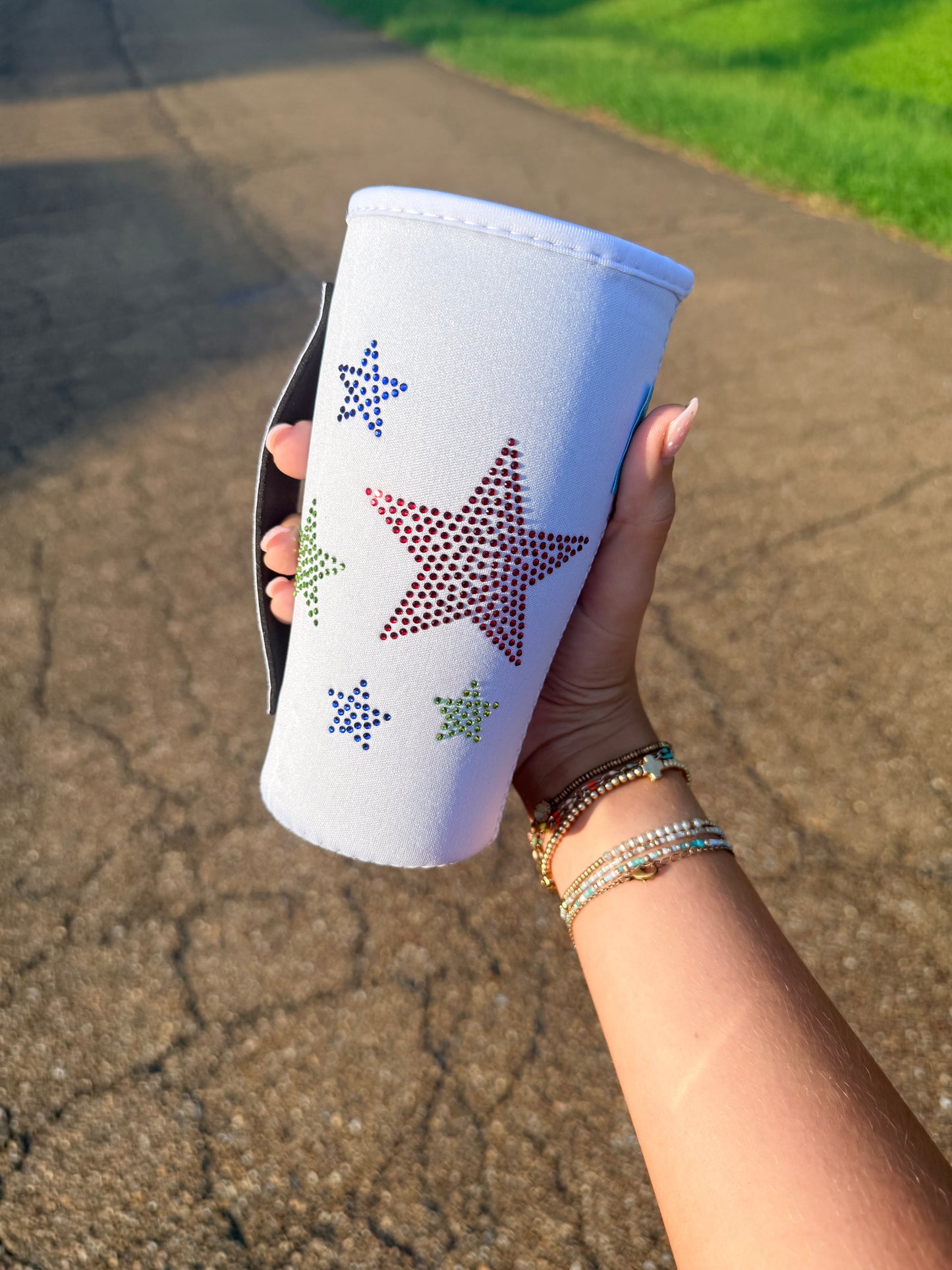 RWB STARS  | RHINESTONE TEA KOOZIE