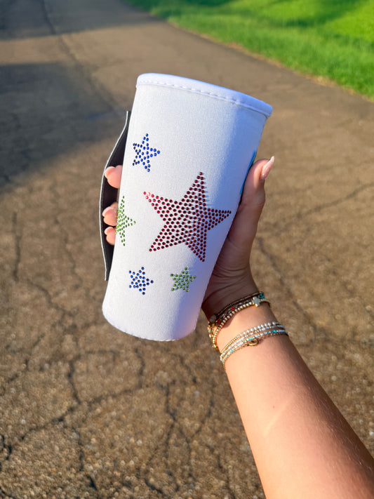 RWB STARS  | RHINESTONE TEA KOOZIE