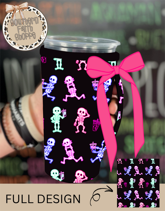 NEON SKELETONS | RIBBON KOOZIE
