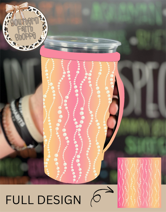 PINK AND ORANGE OMBRE PEARL | RHINESTONE KOOZIE