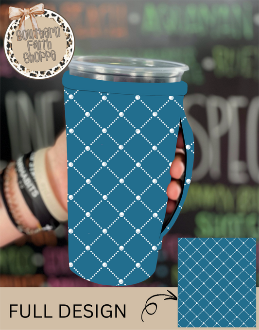 VINTAGE BLUE PEARL | RHINESTONE KOOZIE