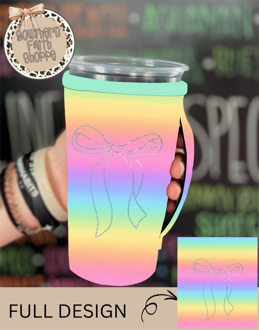 RAINBOW RIBBON | RHINESTONE KOOZIE