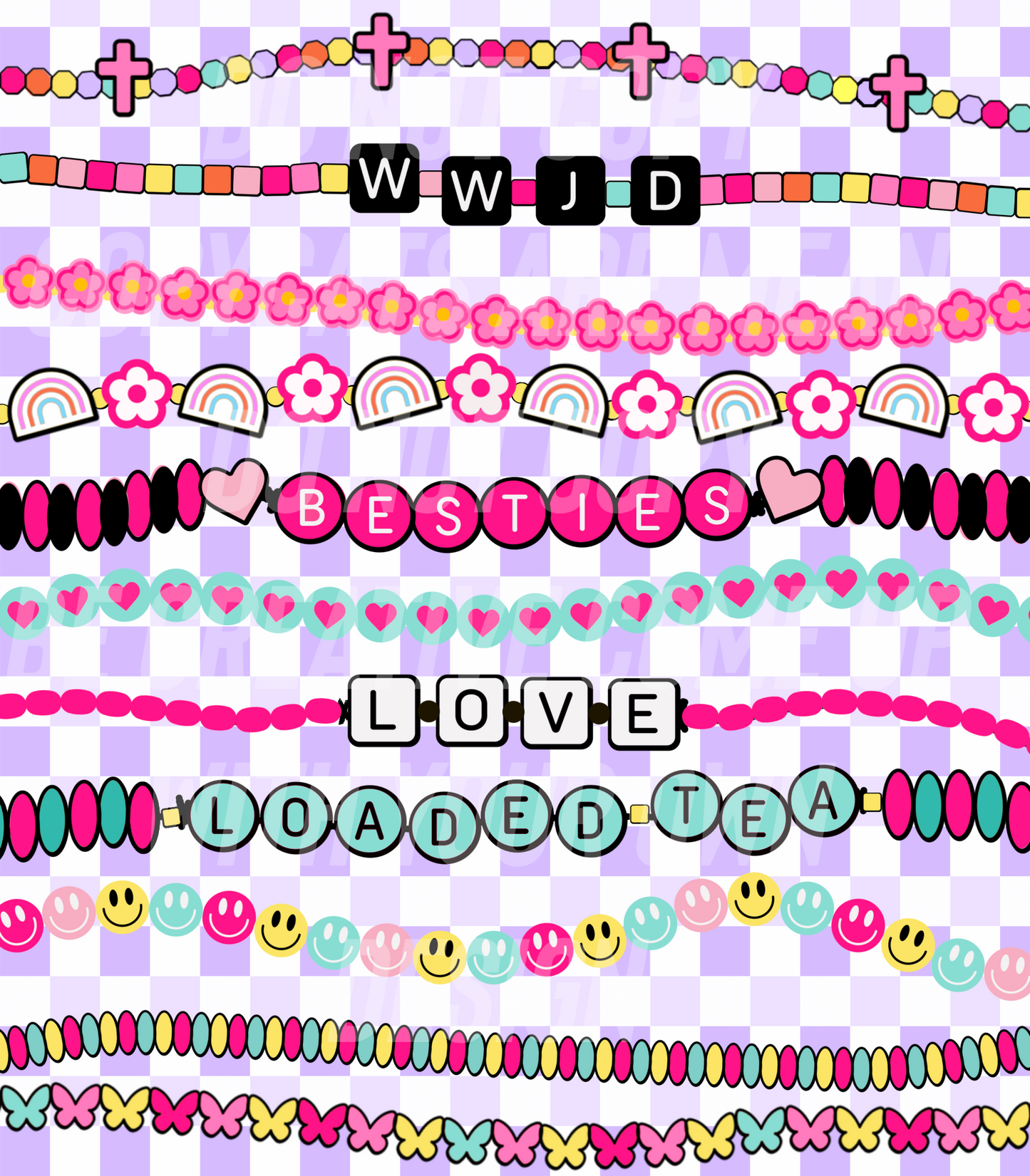 Purple bestie bracelets (Tea Cup Sized)