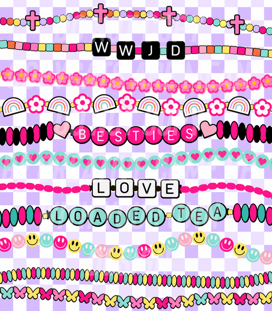 Purple bestie bracelets (Tea Cup Sized)