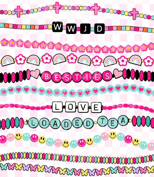 Pink bestie bracelets (Tea Cup Sized)