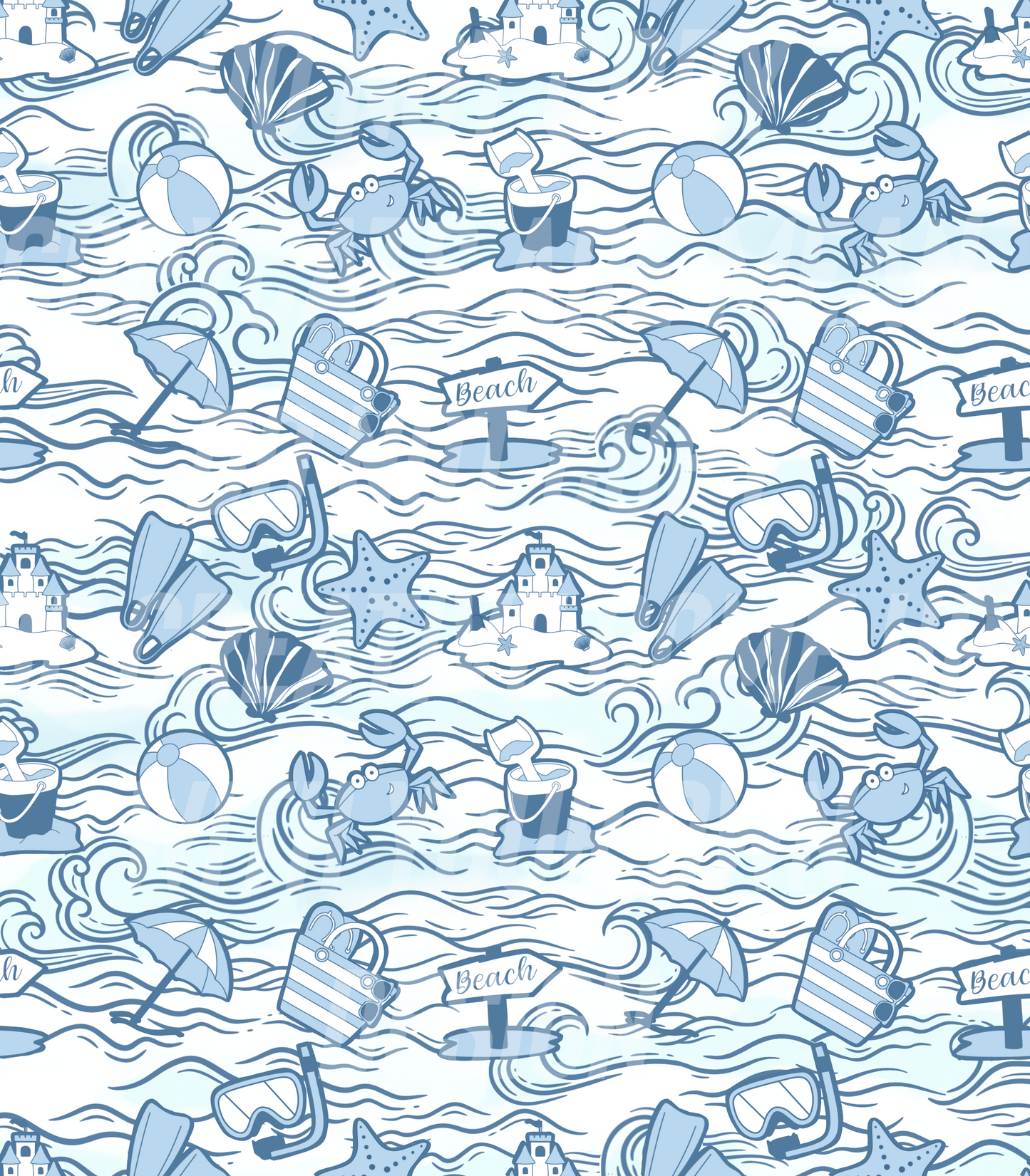 Chinoiserie beach (Tea Cup Sized)