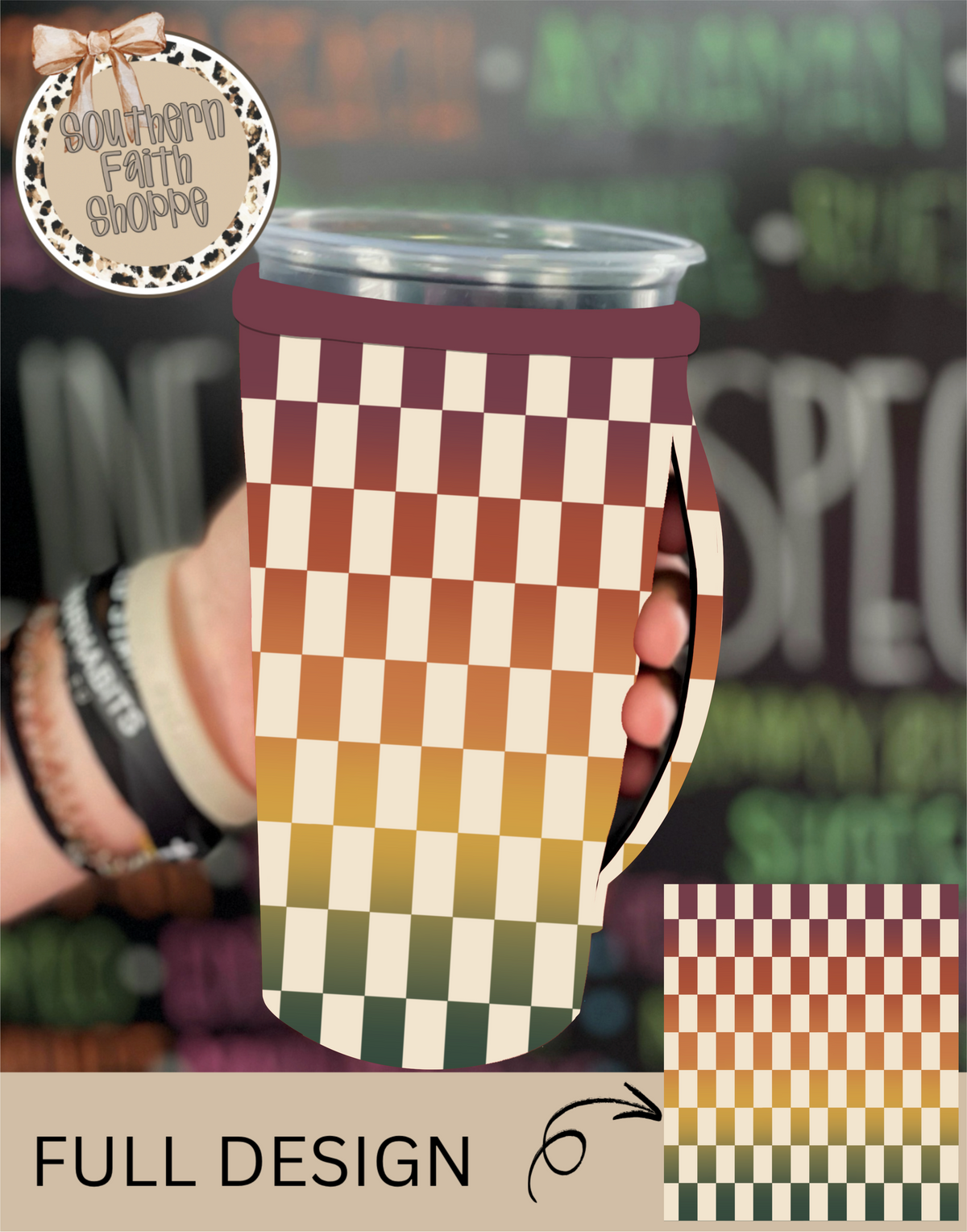 AUTUMN SKINNY CHECK | 32oz KOOZIE