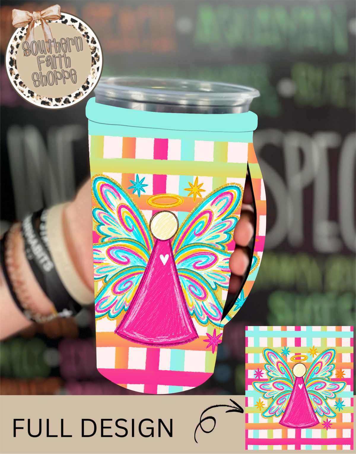 BRIGHT CHRISTMAS ANGEL | 32oz KOOZIE