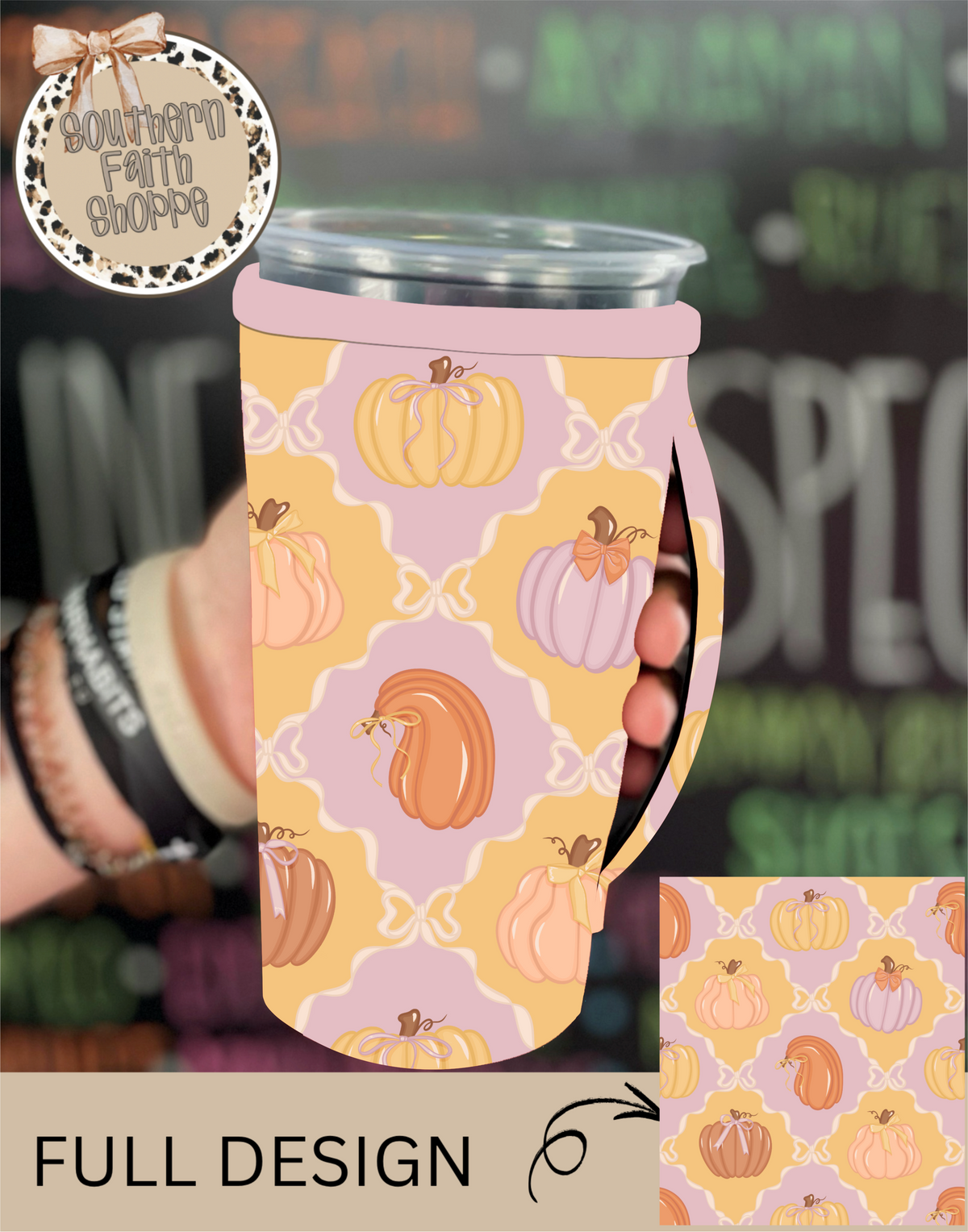 PUMPKIN AMD BOWS | 32oz KOOZIE