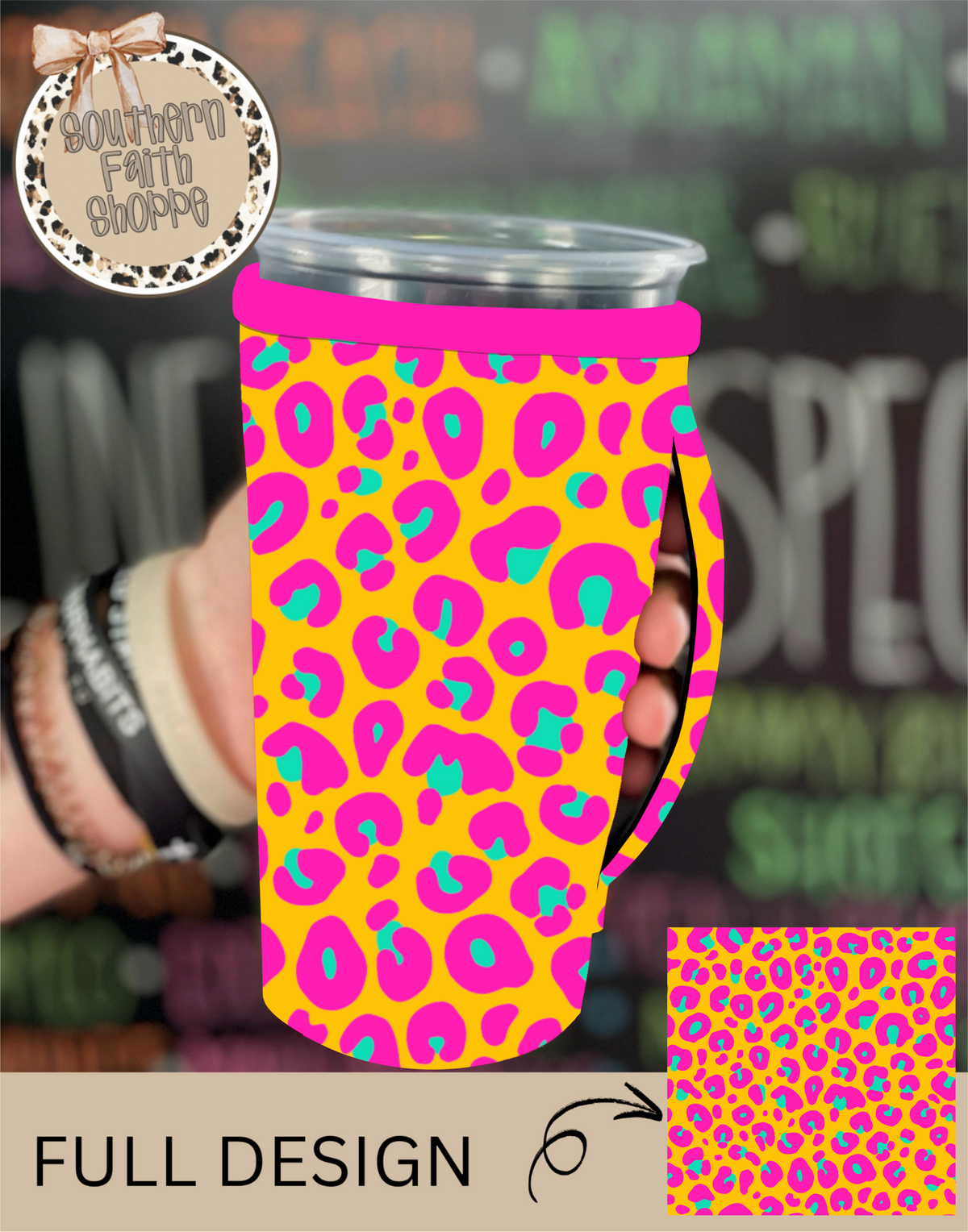 PINK AND ORANGE LEOPARD | 32oz KOOZIE