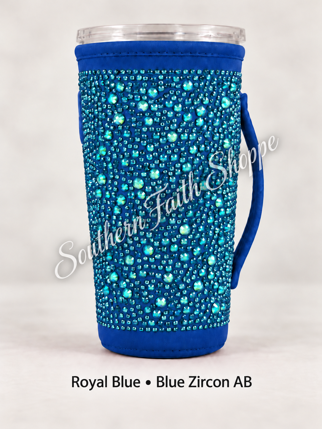 BLUE WITH BLUE RHINESTONES| 32oz RHINESTONE KOOZIE
