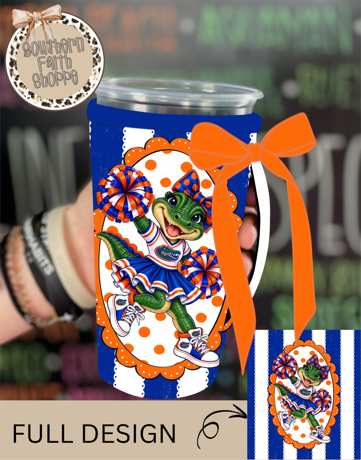 GATOR COQUETTE | 32oz RIBBON KOOZIE