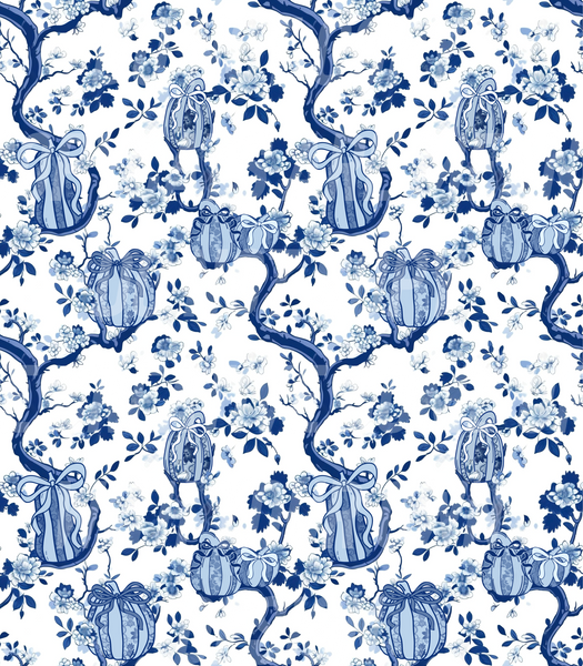Chinoiserie Pumpkins W/Bows (Tea Cup Sized)