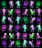 Neon skeletons (Tea Cup Sized)