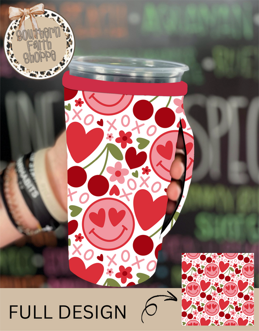 Red Hearts and Smileys (Tea Cup Sized)