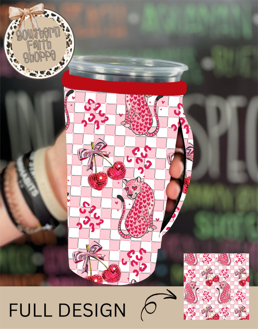 Leopard Hearts and Cherries (Tea Cup Sized)