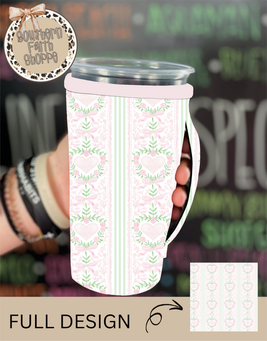 Floral Hearts and Stripes (Tea Cup Sized)