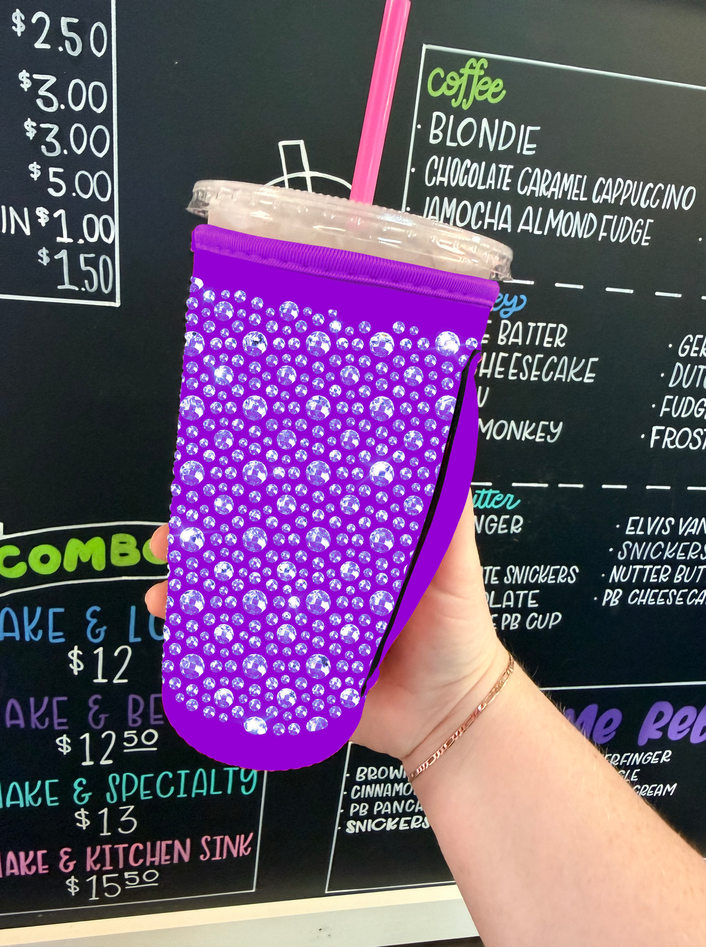PURPLE | RHINESTONE TEA KOOZIE
