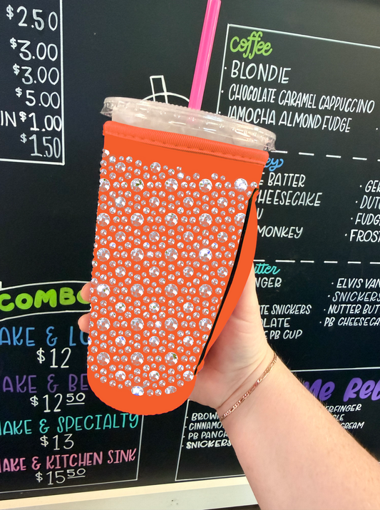 ORANGE | RHINESTONE TEA KOOZIE