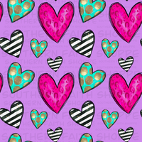 Patterned Hearts  (Tea Cup Sized)